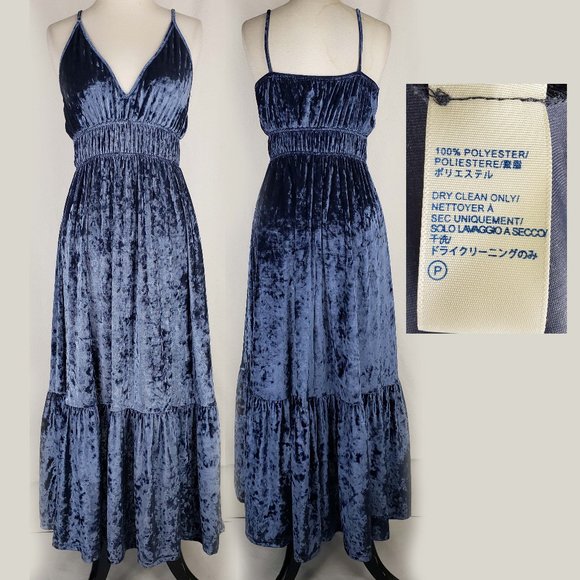 Rebecca Minkoff blue crushed velvet dress S M NWOT - Picture 2 of 2